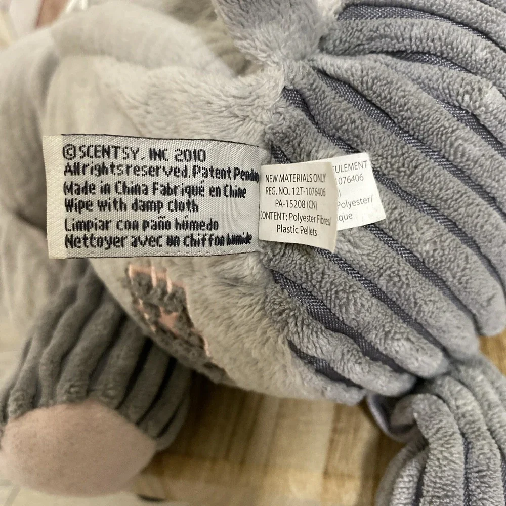 Scentsy Buddy‎ 2010 Ollie Elephant Plush Gray Pink Plush Animal 16